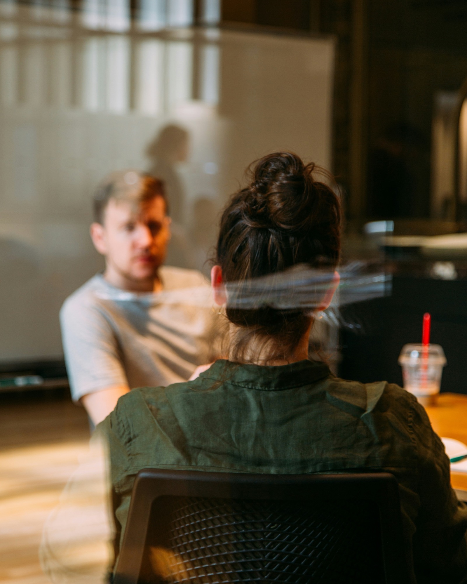 Client consultation across a desk